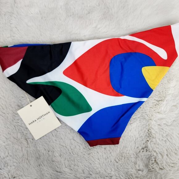 NEW Mara Hoffman Zoa Low Rise Swim Bikini Bottom Cream Multicolor - Picture 10 of 11